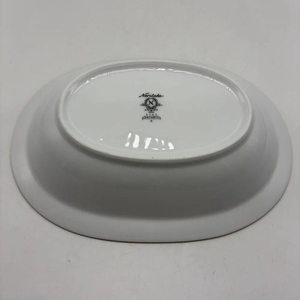 Noritake Ontario 3763 Oval Vegetable Serving Bowl Blue 10